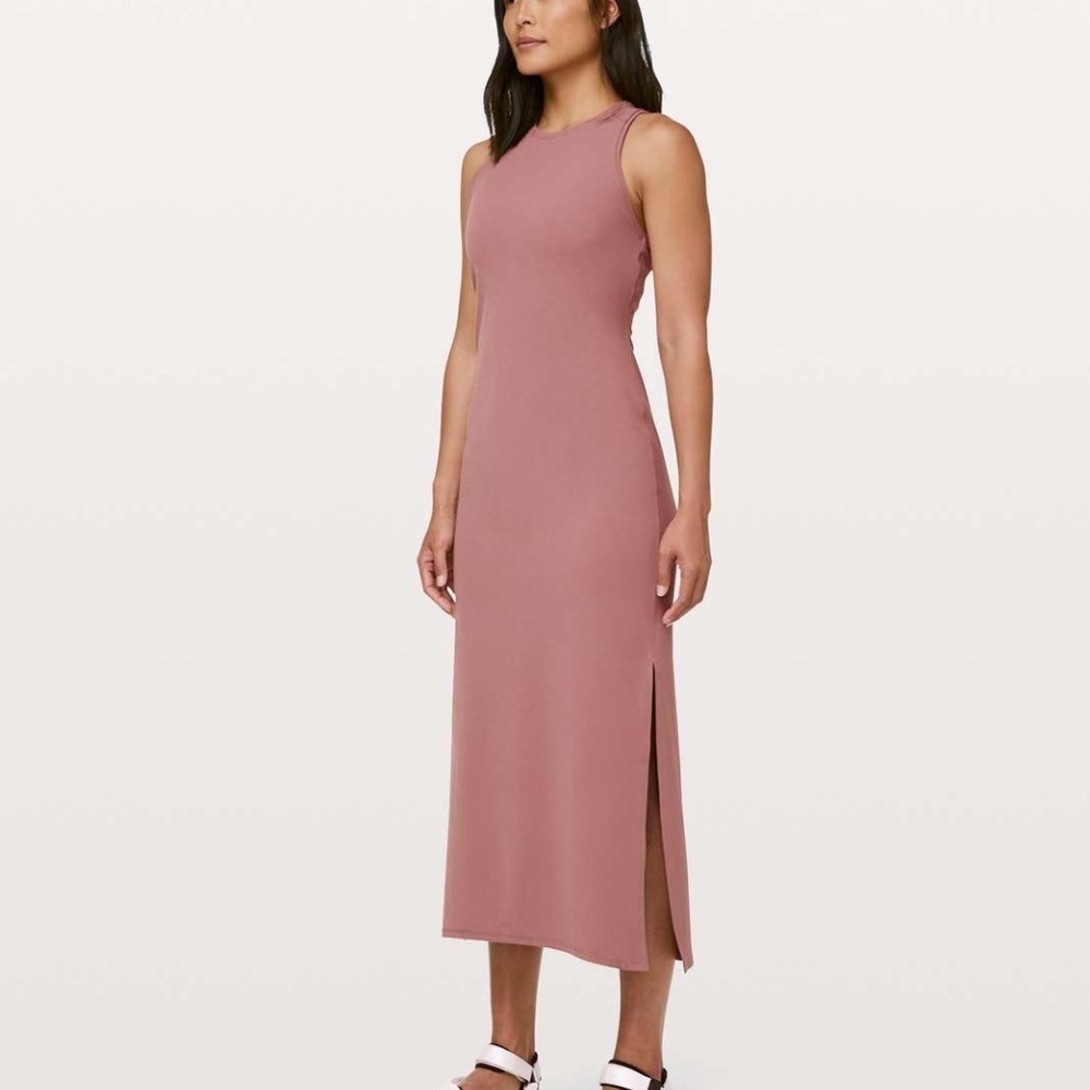 Lululemon Women Red Rust Get Going Racerback Sleeveless Maxi Size 14.5In Pit